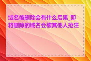 域名被删除会有什么后果_即将删除的域名会被其他人抢注吗