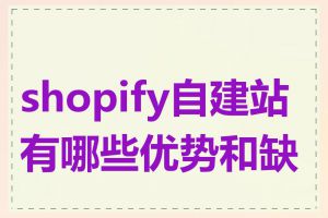 shopify自建站有哪些优势和缺点