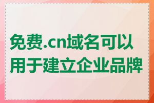 免费.cn域名可以用于建立企业品牌吗