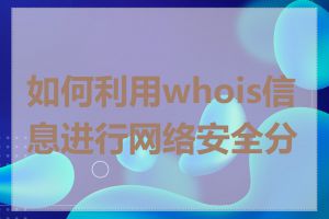 如何利用whois信息进行网络安全分析