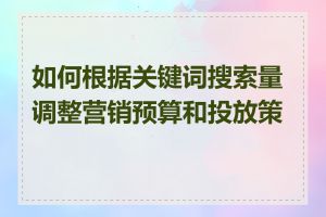 如何根据关键词搜索量调整营销预算和投放策略