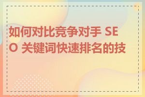 如何对比竞争对手 SEO 关键词快速排名的技巧