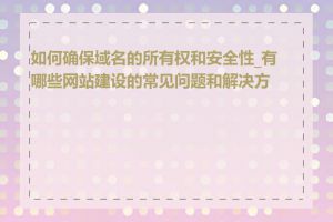 如何确保域名的所有权和安全性_有哪些网站建设的常见问题和解决方案