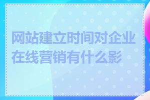 网站建立时间对企业在线营销有什么影响