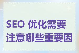 SEO 优化需要注意哪些重要因素