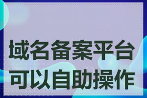 域名备案平台可以自助操作吗