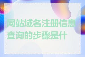 网站域名注册信息查询的步骤是什么