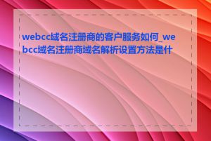 webcc域名注册商的客户服务如何_webcc域名注册商域名解析设置方法是什么