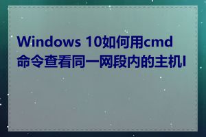 Windows 10如何用cmd命令查看同一网段内的主机IP