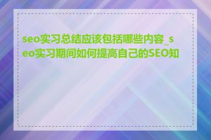 seo实习总结应该包括哪些内容_seo实习期间如何提高自己的SEO知识