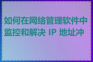 如何在网络管理软件中监控和解决 IP 地址冲突