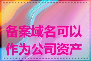 备案域名可以作为公司资产吗