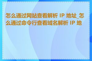 怎么通过网站查看解析 IP 地址_怎么通过命令行查看域名解析 IP 地址