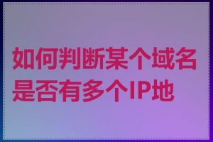 如何判断某个域名是否有多个IP地址