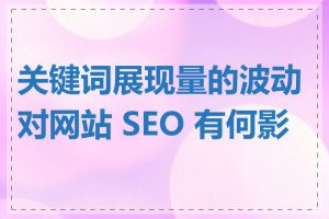 关键词展现量的波动对网站 SEO 有何影响