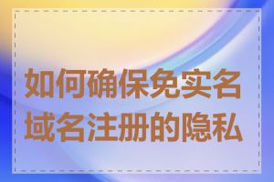 如何确保免实名域名注册的隐私性