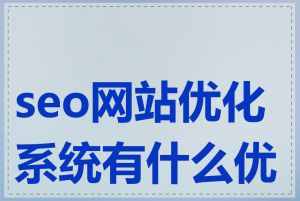 seo网站优化系统有什么优势