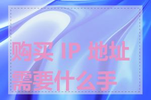 购买 IP 地址需要什么手续