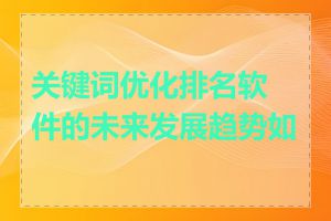 关键词优化排名软件的未来发展趋势如何