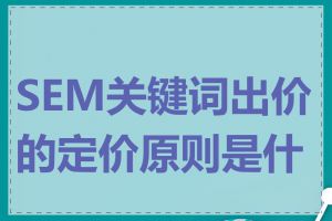 SEM关键词出价的定价原则是什么