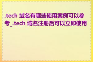 .tech 域名有哪些使用案例可以参考_.tech 域名注册后可以立即使用吗