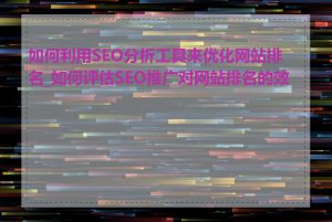 如何利用SEO分析工具来优化网站排名_如何评估SEO推广对网站排名的效果