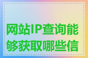 网站IP查询能够获取哪些信息