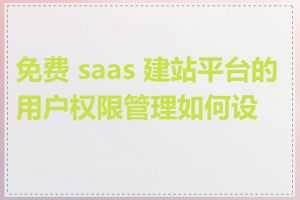 免费 saas 建站平台的用户权限管理如何设置