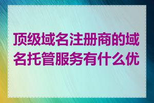 顶级域名注册商的域名托管服务有什么优势