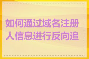 如何通过域名注册人信息进行反向追查