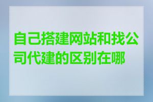 自己搭建网站和找公司代建的区别在哪里