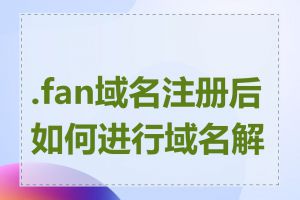 .fan域名注册后如何进行域名解析