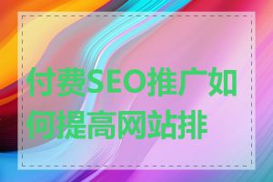 付费SEO推广如何提高网站排名