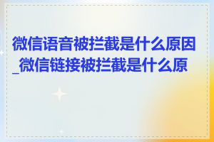 微信语音被拦截是什么原因_微信链接被拦截是什么原因