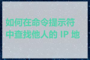 如何在命令提示符中查找他人的 IP 地址