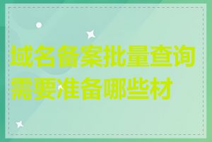 域名备案批量查询需要准备哪些材料