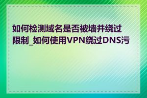 如何检测域名是否被墙并绕过限制_如何使用VPN绕过DNS污染