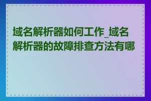 域名解析器如何工作_域名解析器的故障排查方法有哪些