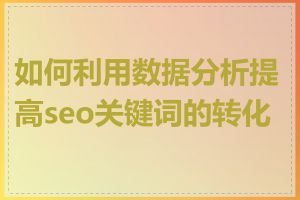 如何利用数据分析提高seo关键词的转化率