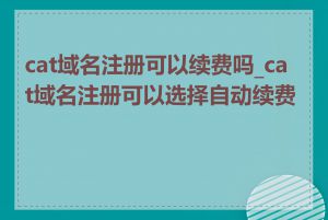 cat域名注册可以续费吗_cat域名注册可以选择自动续费吗