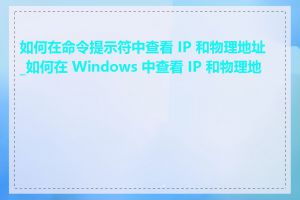 如何在命令提示符中查看 IP 和物理地址_如何在 Windows 中查看 IP 和物理地址