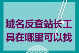 域名反查站长工具在哪里可以找到