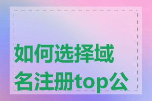 如何选择域名注册top公司