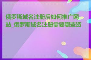 俄罗斯域名注册后如何推广网站_俄罗斯域名注册需要哪些资料