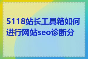 5118站长工具箱如何进行网站seo诊断分析