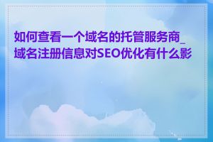 如何查看一个域名的托管服务商_域名注册信息对SEO优化有什么影响