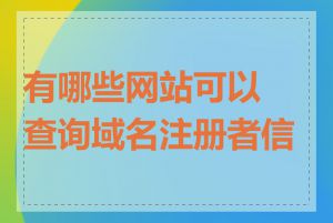 有哪些网站可以查询域名注册者信息