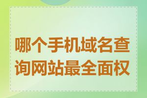 哪个手机域名查询网站最全面权威