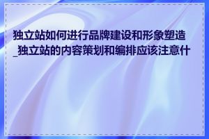 独立站如何进行品牌建设和形象塑造_独立站的内容策划和编排应该注意什么