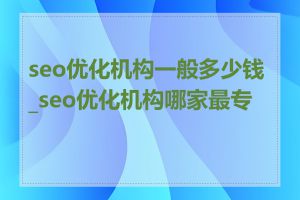 seo优化机构一般多少钱_seo优化机构哪家最专业